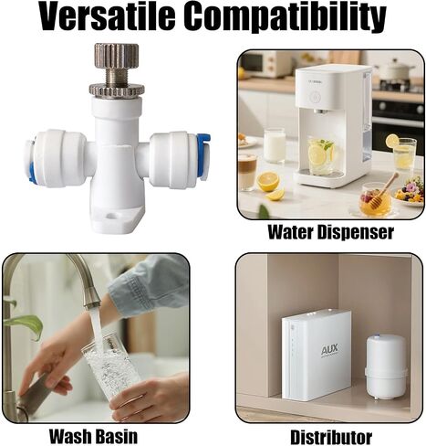 1 Needle Valve 1/4" Adjustable Precision Water Pressure Regulator Water Flow Control Regulator Pressure Reducer Restrictor Waterflow Speed Controller for RO System Hose Connector Fitting in Kuwait