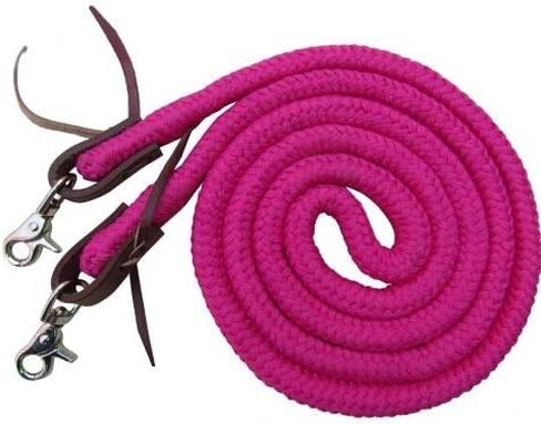 8ft Braided Soft Nylon Barrel Reins with Scissor Snap Ends (Pink) in Kuwait