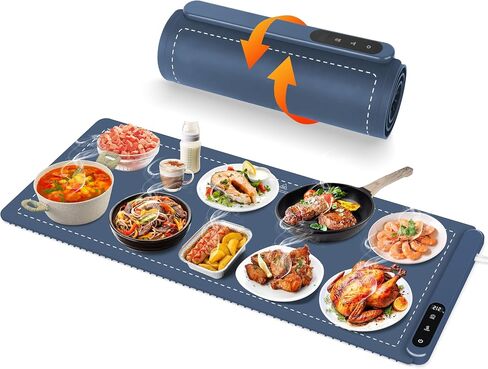 OcePor Warming Mat for Food,(XXL 36"x16") Electric Warming Tray,Extra Large Food Warmer Mat,Warming Pads for Food,Portable Heating Mat for Buffet,Parties,Buffets Party (Gray + Heat Insulation Pad) in Kuwait