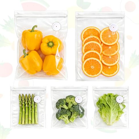 45 Pcs Vacuum Sealer Bags for Food, 3 Size Reusable Sous Vide Bags with Air Valve 8.7" x8.3" and 13.3" x 10.3" and 13.3" x 11.8" Air Valve Zipper Bag for Food Storage Freshness (S+M+L) in Kuwait