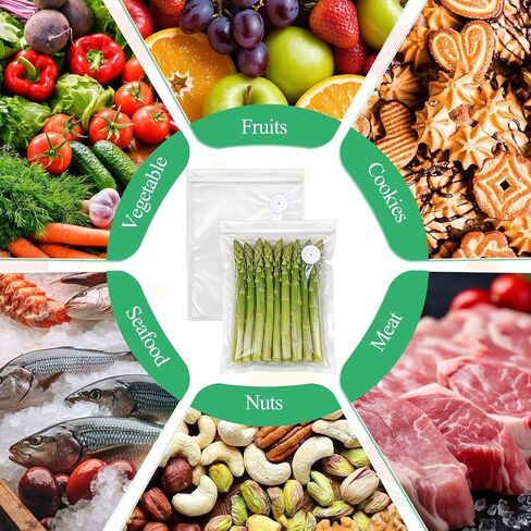 45 Pcs Vacuum Sealer Bags for Food, 3 Size Reusable Sous Vide Bags with Air Valve 8.7" x8.3" and 13.3" x 10.3" and 13.3" x 11.8" Air Valve Zipper Bag for Food Storage Freshness (S+M+L) in Kuwait