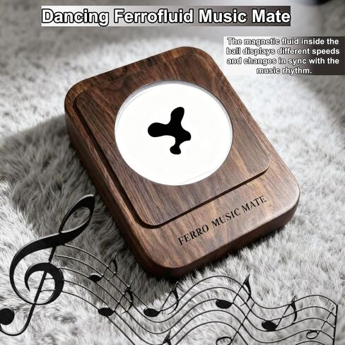 Ferrofluid Speaker Music Mate,Dancing Ferrofluid Music Mate,Walnut Wood,ferromagnetic,Symbiosis in a Bottle, Magnetic Fluid Toys, Desktop Decorations, Gifts.（unvoiced） in Kuwait