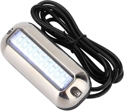 ضوء القارب الأزرق 27LED تحت الماء، مصباح رافدة بحرية مع سطوع 74LM، غلاف من الفولاذ المقاوم للصدأ IP68 لمقطورة RV وأنظمة تيار مستمر 10-30 فولت in Kuwait