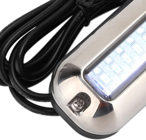 ضوء القارب الأزرق 27LED تحت الماء، مصباح رافدة بحرية مع سطوع 74LM، غلاف من الفولاذ المقاوم للصدأ IP68 لمقطورة RV وأنظمة تيار مستمر 10-30 فولت in Kuwait
