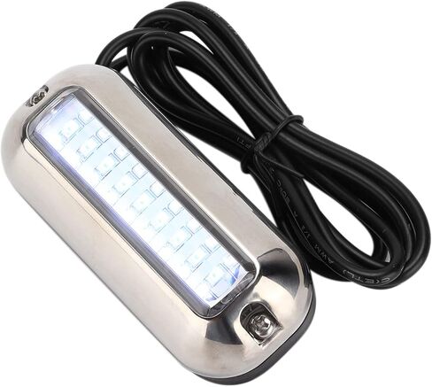 ضوء القارب الأزرق 27LED تحت الماء، مصباح رافدة بحرية مع سطوع 74LM، غلاف من الفولاذ المقاوم للصدأ IP68 لمقطورة RV وأنظمة تيار مستمر 10-30 فولت in Kuwait