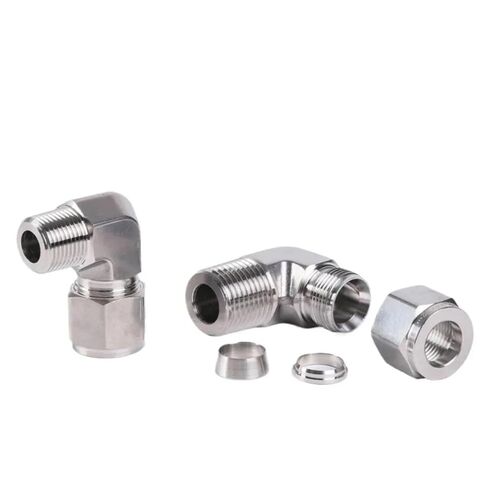 1 قطعة 90 درجة 1/8 "1/4" 3/8 "1/2" NPTMale x 6 8 10 12 ملم أنبوب OD ضغط 316 الفولاذ المقاوم للصدأ تركيب الأنابيب غاز الماء (5l8 بوصة) in Kuwait