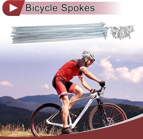 28 Set 12G Bicycle Spoke 280 mm Bike Wheel Spoke Galvanized Carbon Steel Silver Tone in Kuwait