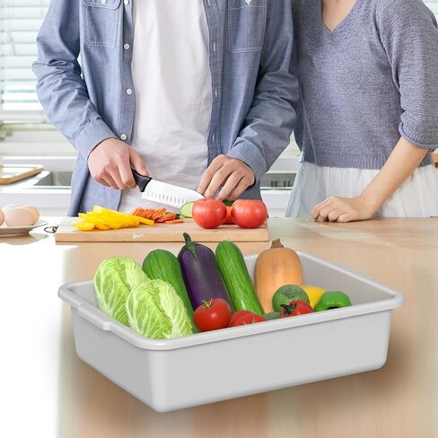4-Pack 15 L Commercial Bus Tubs, Restaurant Dish Bins, Gray | Food Service Bus Tote Box in Kuwait