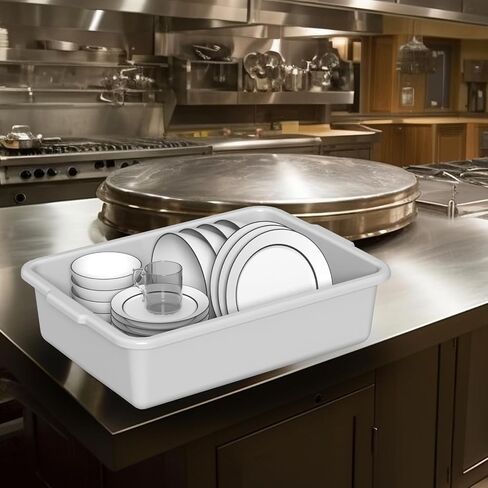4-Pack 15 L Commercial Bus Tubs, Restaurant Dish Bins, Gray | Food Service Bus Tote Box in Kuwait