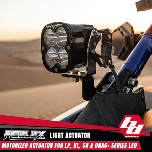 مجموعة مشغل الضوء العاكس من Baja Designs لـ XL Pro، Sport، 80، كبسولات إضاءة LED من سلسلة Racer - ضبط درجة الصوت بمحرك يصل إلى 20 درجة، تركيب مثبت بمسامير منخفض الشكل، هيكل مقاوم للماء (محرك واحد) in Kuwait