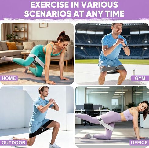 TEAWOO Resistance Bands Set for Working Out: 3 PCS Professional Exercise Bands for Yoga, Pilates, Booty, Leg Training |Fabric Stretch Bands for Women Men Home Gym in Kuwait