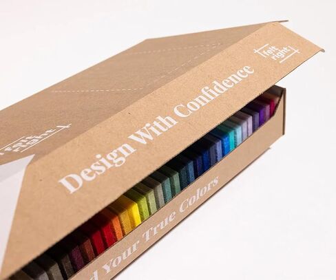 Felt Right Full 42-Color Felt Wall Tile Sample Kit, 2"x8" Beveled PET Acoustic Felt Swatches, Color and Texture Samples for Wall Panels, Pinnable, Renter Friendly, Made from 50% Recycled Material in Kuwait