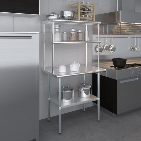 KPS Stainless Steel Double Overshelf – 18" x 36" NSF Certified 2-Tier Adjustable Overshelf for Commercial Kitchen or Food Truck in Kuwait