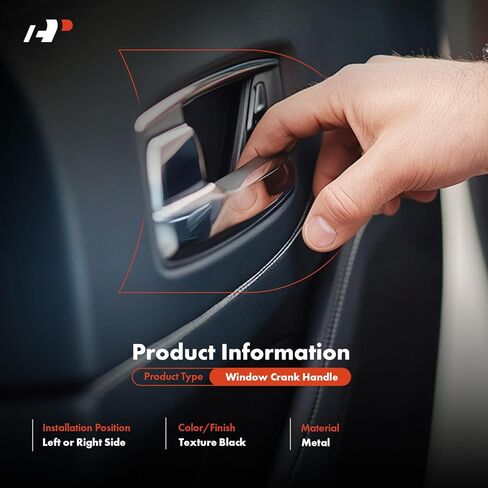 مقابض كرنك معدنية مطورة مكونة من قطعتين من A-Premium - متوافقة مع Ford F-150 1997-2014، F-250 1997-1999، F-150 Heritage، F-350 1997، F-250 F-350 F-450 F-550 Super Duty 1999-2016، أسود مزخرف in Kuwait