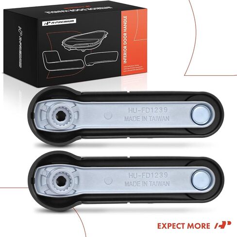 مقابض كرنك معدنية مطورة مكونة من قطعتين من A-Premium - متوافقة مع Ford F-150 1997-2014، F-250 1997-1999، F-150 Heritage، F-350 1997، F-250 F-350 F-450 F-550 Super Duty 1999-2016، أسود مزخرف in Kuwait
