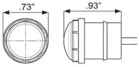 (2) MCL10ACKB CLEAR 3/4 "AMBER 1 LED علامة التخليص رصاصة مقطورة علامة الضوء Optronic in Kuwait