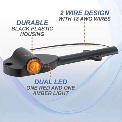 EL-122902AR-KT مجموعة مصابيح يسار ويمين للمقطورة | 3/4 بوصة LED مزدوج | أحمر وعنبر in Kuwait