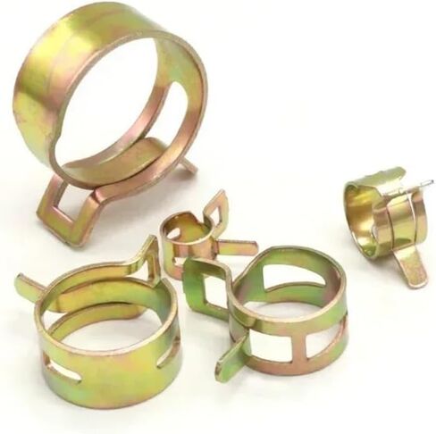 10/30Pcs Galvanized Manganese Steel Spring Hose Clamps Inner Diameter 5mm to 25mm Elastic Pipe Hoop Buckle(ID 5mm x 10pcs) in Saudi Arabia