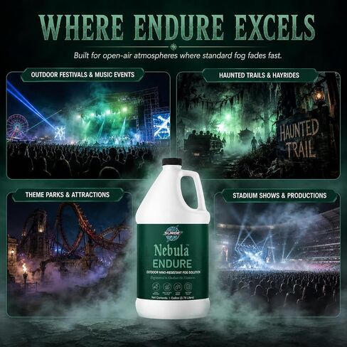 سائل الضباب الخارجي SurgeFX Nebula Endure، 1 جالون - عصير ضباب عالي الكثافة للممرات المسكونة والمهرجانات والمراحل الخارجية in Kuwait