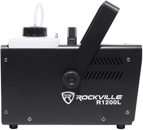 حزمة Rockville R1200L: آلة الضباب/الدخان مع مصابيح LED RGB، 7 قنوات DMX، أجهزة تحكم عن بعد سلكية ولاسلكية، سائل عصير الضباب RFJG جالون لإضاءة المسرح والدي جي، عنصران in Kuwait