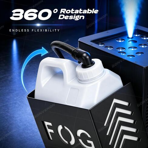 آلة دخان عمودية 1500 وات مع تقنية التوقف الفوري، DMX-512 RGB LED تأثير آلة الضباب مع خزان قابل للدوران 360 درجة وجهاز تحكم عن بعد لـ DJ Disco Clubs Bars Party Party Wedding مرحلة الأداء in Kuwait