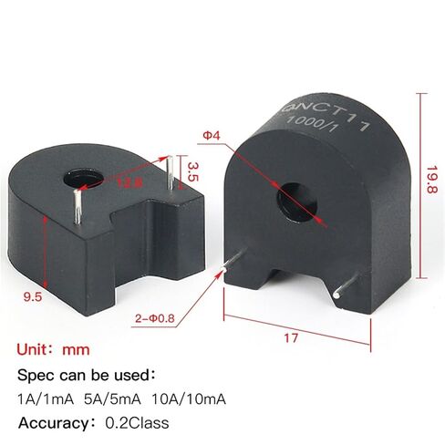 Current Transformer QNCT11 5A 2.5mA 2000:1 1000:1 AC CT 1Pcs(QNCT11 5A/2.5mA) in Kuwait