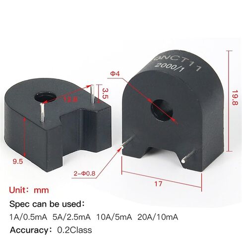 Current Transformer QNCT11 5A 2.5mA 2000:1 1000:1 AC CT 1Pcs(QNCT11 5A/2.5mA) in Kuwait
