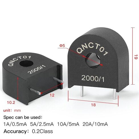 Current Transformer QNCT11 5A 2.5mA 2000:1 1000:1 AC CT 1Pcs(QNCT11 5A/2.5mA) in Kuwait