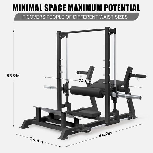 GarveeLife Hip Thrust Machine 770 LBS, Heavy Duty Plate Loaded Glute Bridge Machine with Band Peg & Weight Holder, Butt Exercise Workout Equipment for Home Gym Glute Building, Glute Trainer in Saudi Arabia