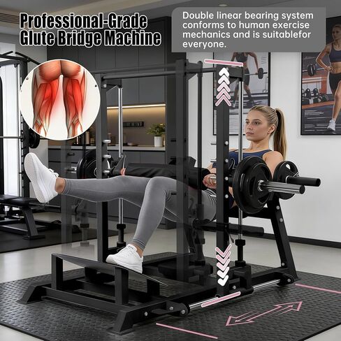GarveeLife Hip Thrust Machine 770 LBS, Heavy Duty Plate Loaded Glute Bridge Machine with Band Peg & Weight Holder, Butt Exercise Workout Equipment for Home Gym Glute Building, Glute Trainer in Saudi Arabia