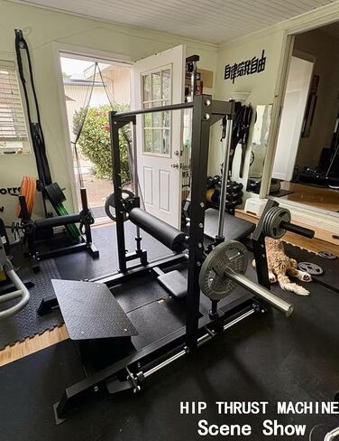 GarveeLife Hip Thrust Machine 770 LBS, Heavy Duty Plate Loaded Glute Bridge Machine with Band Peg & Weight Holder, Butt Exercise Workout Equipment for Home Gym Glute Building, Glute Trainer in Saudi Arabia