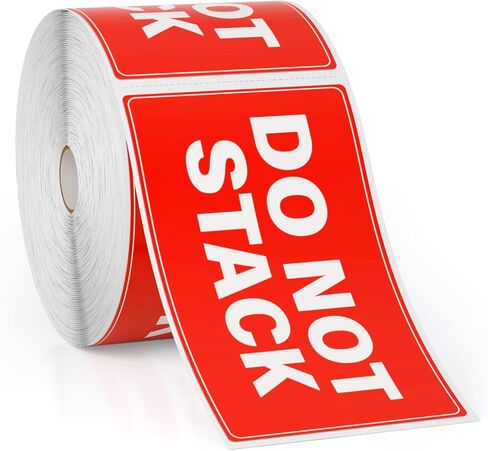 5" x 3" Do Not Stack Label Stickers 500 Pcs Waterproof Vinyl Stickers Permanent Adhesive Warning Labels Business Delivery Shipping Sticker in Kuwait
