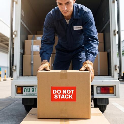 5" x 3" Do Not Stack Label Stickers 500 Pcs Waterproof Vinyl Stickers Permanent Adhesive Warning Labels Business Delivery Shipping Sticker in Kuwait