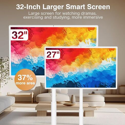 جهاز لوحي ذكي محمول بحجم 32 بوصة ، تلفزيون محمول على عجلات مع كاميرا 4K ، ذاكرة الوصول العشوائي 8G+128G تخزين ، Android 13 OS ، بطارية مدمجة (حتى 8 ساعات) ، دوران دوار كامل ، التحكم عن بُعد الصوت in Kuwait