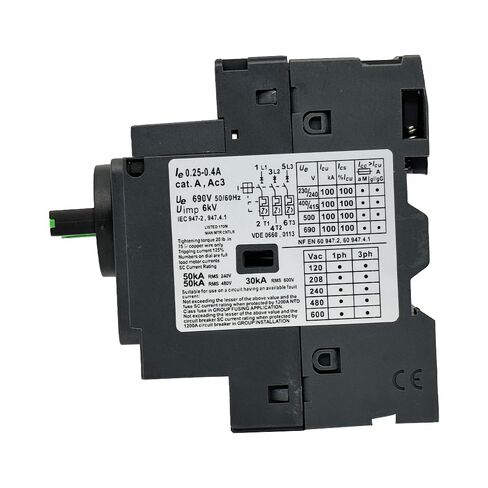 NEW Motor Circuit Breaker GV2P03 0.25-0.4A Manual Motor Starter with Rotary knob in Saudi Arabia