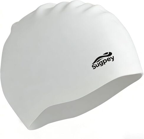 Large Swim Cap for Long Thick Hair, Silicone Swimming Hat for Adults, Unisex Water Sport Cap with Ear Protection for Braids, Dreadlocks, Curly Hair, Afros, Weaves - Professional Grade in Kuwait
