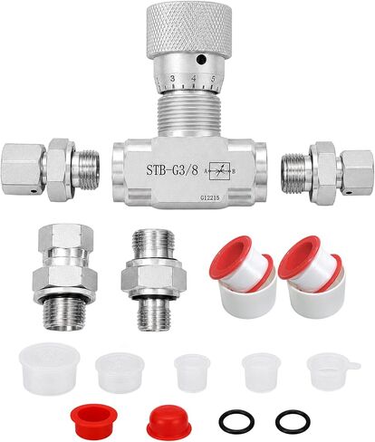 STB-G3/8 3/8 L08 صمام التحكم في التدفق الهيدروليكي متوافق مع مجموعة صمامات مقيد ثنائية الاتجاه للحفار الصغير 1-2 طن مع 4 موصلات in Kuwait