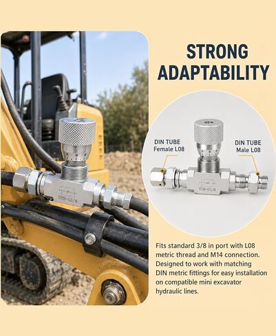 STB-G3/8 3/8 L08 صمام التحكم في التدفق الهيدروليكي متوافق مع مجموعة صمامات مقيد ثنائية الاتجاه للحفار الصغير 1-2 طن مع 4 موصلات in Kuwait
