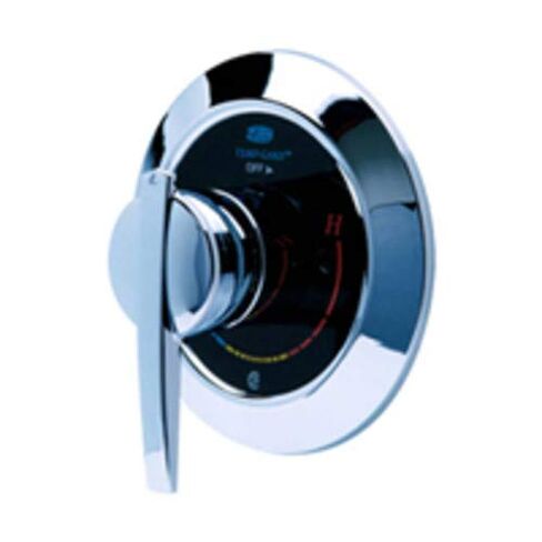 Zurn TMPK7100-LH حزمة تقليم Temp-Gard لصمام الدش، غطاء رئيسي من بلاستيك ABS مطلي بالكروم، شعار، مقبض رافعة معدنية in Kuwait