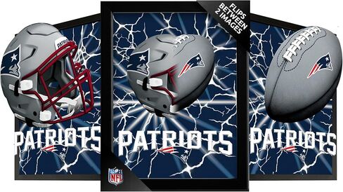 New England Patriots 3D Poster Print Wall Art | 12 x 16 Pictures NFL Lenticular Posters | Football Merch, Game Room Artwork & Man Cave Decor Gifts for Men & Women - Poster Only in Kuwait