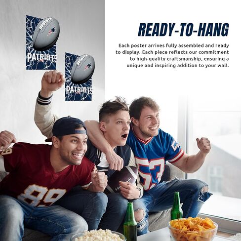 New England Patriots 3D Poster Print Wall Art | 12 x 16 Pictures NFL Lenticular Posters | Football Merch, Game Room Artwork & Man Cave Decor Gifts for Men & Women - Poster Only in Kuwait