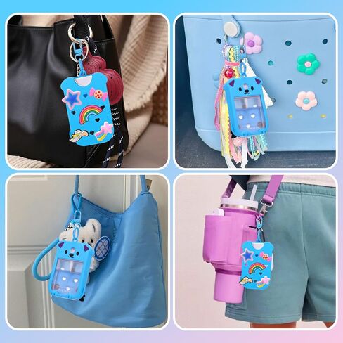 Juome Silicone Case for Touchland Hand Sanitizer Spray with Keychain & Charms, Dog Protective Holder Compatible with Touchland Power Mist & Glow Mist 1 FL Oz/30ML, Travel Cover Sleeve Accessory-Purple in Saudi Arabia
