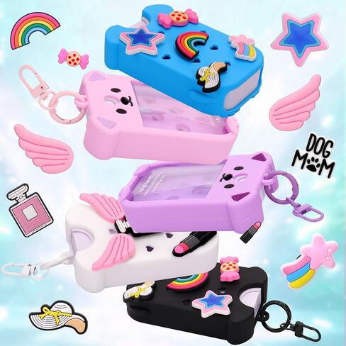 Juome Silicone Case for Touchland Hand Sanitizer Spray with Keychain & Charms, Dog Protective Holder Compatible with Touchland Power Mist & Glow Mist 1 FL Oz/30ML, Travel Cover Sleeve Accessory-Purple in Saudi Arabia