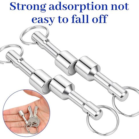 ElevateTech Keychain Magnet لاختبار النحاس، 2 سلسلة مفاتيح مغناطيسية نيوديميوم متينة مع حامل مفاتيح سريع التحرير، مغناطيس اختبار فائق السحب للتحقق من المعادن للذهب والفضة والمجوهرات واختبار المعادن الثمينة in Kuwait
