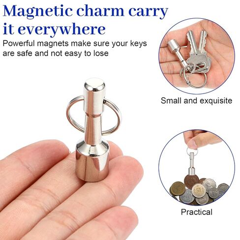 ElevateTech Keychain Magnet لاختبار النحاس، 2 سلسلة مفاتيح مغناطيسية نيوديميوم متينة مع حامل مفاتيح سريع التحرير، مغناطيس اختبار فائق السحب للتحقق من المعادن للذهب والفضة والمجوهرات واختبار المعادن الثمينة in Kuwait