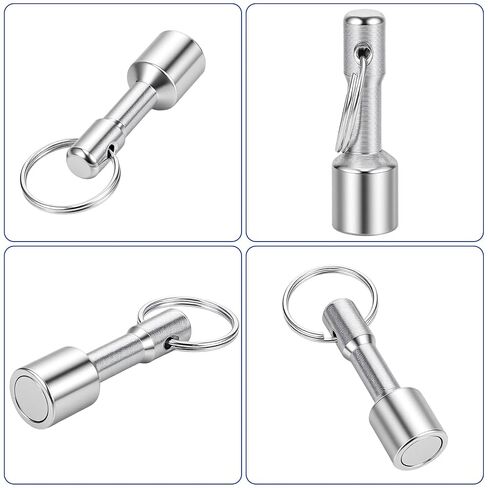 ElevateTech Keychain Magnet لاختبار النحاس، 2 سلسلة مفاتيح مغناطيسية نيوديميوم متينة مع حامل مفاتيح سريع التحرير، مغناطيس اختبار فائق السحب للتحقق من المعادن للذهب والفضة والمجوهرات واختبار المعادن الثمينة in Kuwait