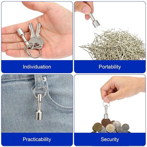 ElevateTech Keychain Magnet لاختبار النحاس، 2 سلسلة مفاتيح مغناطيسية نيوديميوم متينة مع حامل مفاتيح سريع التحرير، مغناطيس اختبار فائق السحب للتحقق من المعادن للذهب والفضة والمجوهرات واختبار المعادن الثمينة in Kuwait