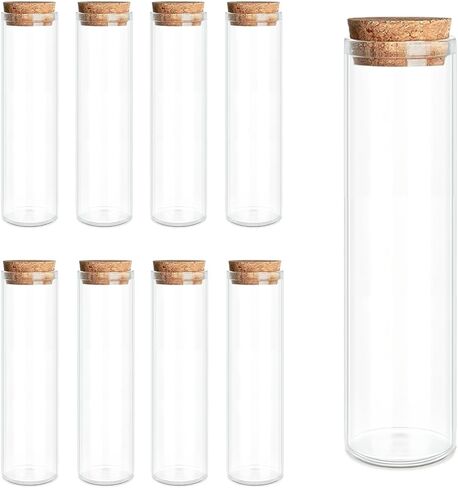 30-Pack 2.03 oz (60 ml) Glass Bottles & Test Tubes with Cork Stoppers – for Spell Jars, Spice Storage, DIY Favors, Travel Memories, Plant Propagation – Empty Recyclable Containers for Crafts, Kitchen in Kuwait