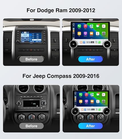 10inch 8Core (6G+128G) Android Car Stereo Radio for Jeep Wrangler JK(2007-2018) Dodge Ram 1500,with 5GWiFi Built-in Wireless Carplay and Android Auto SWC GPS Navigation Back up Camera Replacement in Saudi Arabia