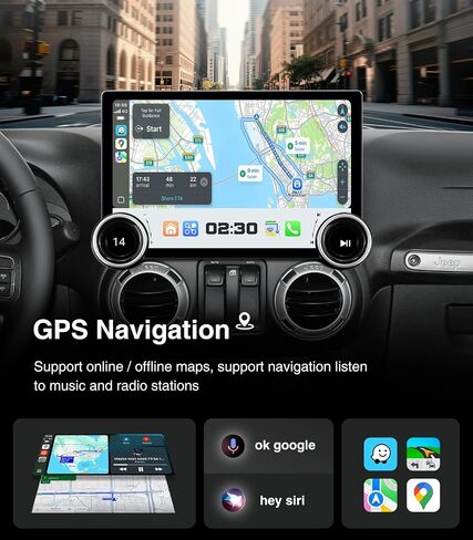 10inch 8Core (6G+128G) Android Car Stereo Radio for Jeep Wrangler JK(2007-2018) Dodge Ram 1500,with 5GWiFi Built-in Wireless Carplay and Android Auto SWC GPS Navigation Back up Camera Replacement in Saudi Arabia